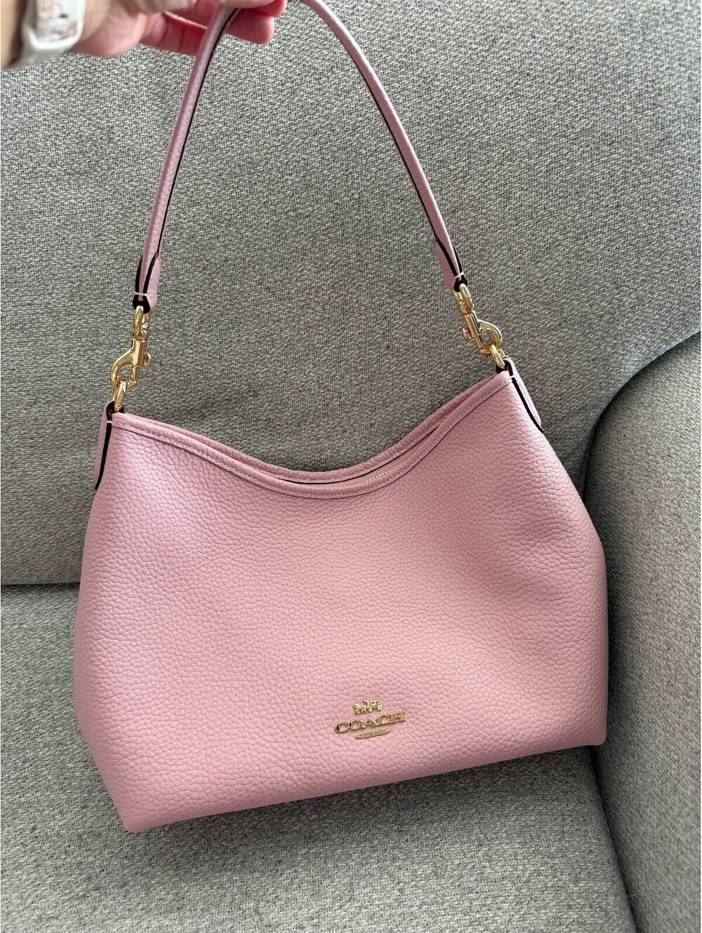 Coach Laurel Shoulder Bag Carnation Pink Leather
